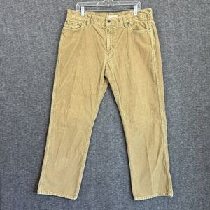 L.L. Bean Corduroy Khaki Pants Men's 36x31 Standard Fit 5 Pocket Brown Beige